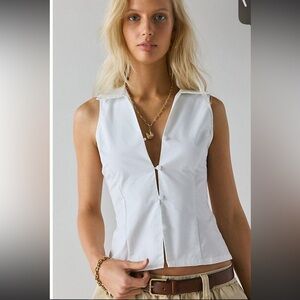 Urban Outfitters Party Girl Sleeveless Shirt Button Up Size Med $45 Retail NWT